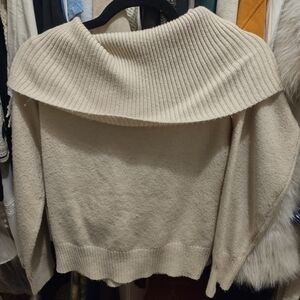 Ardene Off-Shoulder Sweater in Cream
